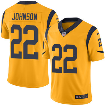 Nike Los Angeles Rams 22 Trumaine Johnson Gold Mens Stitched Nfl Limited Rush Jersey