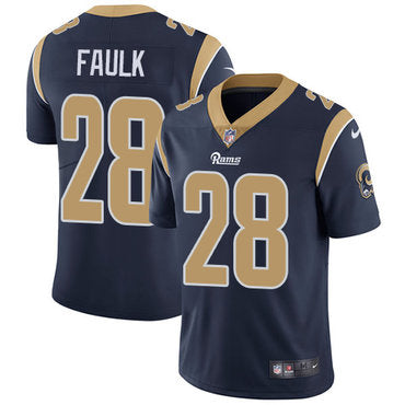 Nike Los Angeles Rams 28 Marshall Faulk Navy Blue Team Color Mens Stitched Nfl Vapor Untouchable Limited Jersey
