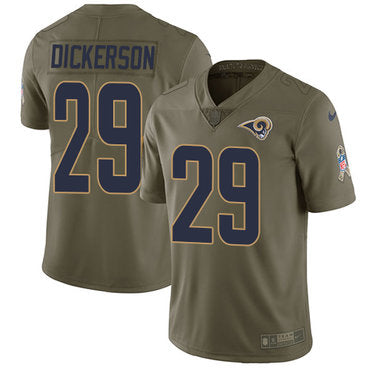 Nike Los Angeles Rams 29 Eric Dickerson Olive Mens Stitched Nfl Limited 2017 Salute To Service Jersey