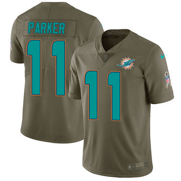 Nike Miami Dolphins 11 Devante Parker Olive Mens Stitched Nfl Limited 2017 Salute To Service Jersey