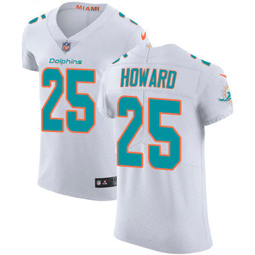 Nike Miami Dolphins 25 Xavien Howard White Mens Stitched Nfl Vapor Untouchable Elite Jersey