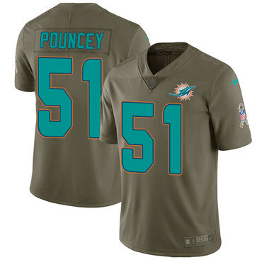 Nike Miami Dolphins 51 Mike Pouncey Olive Mens Stitched Nfl Limited 2017 Salute To Service Jersey