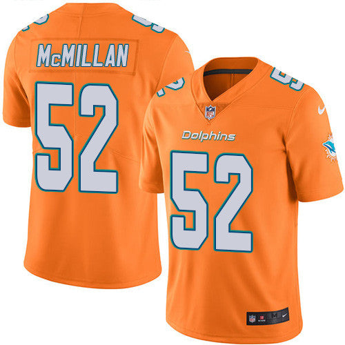 Nike Miami Dolphins 52 Raekwon Mcmillan Orange Mens Stitched Nfl Limited Rush Jersey