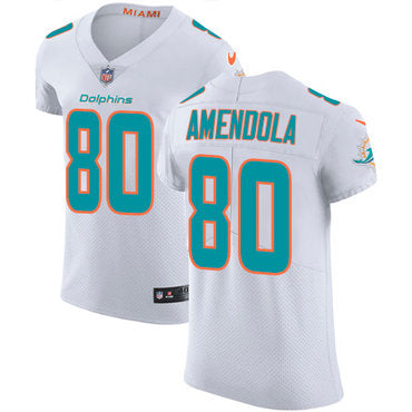 Nike Miami Dolphins 80 Danny Amendola White Mens Stitched Nfl Vapor Untouchable Elite Jersey