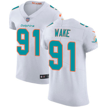 Nike Miami Dolphins 91 Cameron Wake White Mens Stitched Nfl Vapor Untouchable Elite Jersey