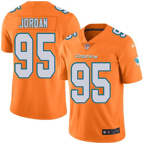 Nike Miami Dolphins 95 Dion Jordan Orange Mens Stitched Nfl Limited Rush Jersey