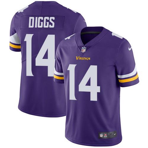 Nike Minnesota Vikings 14 Stefon Diggs Purple Team Color Mens Stitched Nfl Vapor Untouchable Limited Jersey