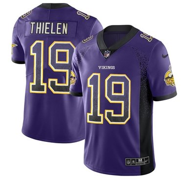 Nike Minnesota Vikings 19 Adam Thielen Purple Team Color Mens Stitched Nfl Limited Rush Drift Fashion Jersey
