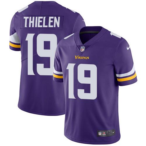 Nike Minnesota Vikings 19 Adam Thielen Purple Team Color Mens Stitched Nfl Vapor Untouchable Limited Jersey