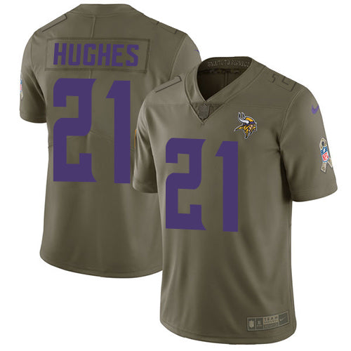 Nike Minnesota Vikings 21 Mike Hughes Olive Mens Stitched Nfl Limited 2017 Salute To Service Jersey