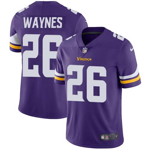 Nike Minnesota Vikings 26 Trae Waynes Purple Team Color Mens Stitched Nfl Vapor Untouchable Limited Jersey