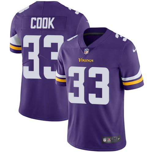 Nike Minnesota Vikings 33 Dalvin Cook Purple Team Color Mens Stitched Nfl Vapor Untouchable Limited Jersey