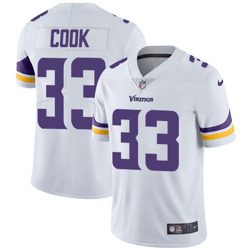 Nike Minnesota Vikings 33 Dalvin Cook White Mens Stitched Nfl Vapor Untouchable Limited Jersey