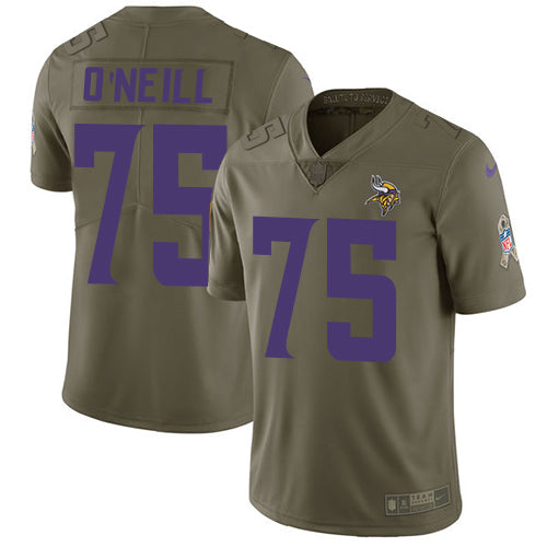 Nike Minnesota Vikings 75 Brian Oneill Olive Mens Stitched Nfl Limited 2017 Salute To Service Jersey
