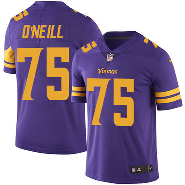 Nike Minnesota Vikings 75 Brian Oneill Purple Mens Stitched Nfl Limited Rush Jersey