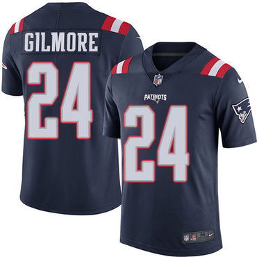 Nike New England New England Patriots 24 Stephon Gilmore Navy Blue Mens Stitched Nfl Limited Rush Jersey