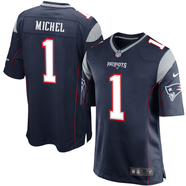 Nike New England Patriots 1 Sony Michel Navy 2018 Nfl Draft Pick Elite Jersey
