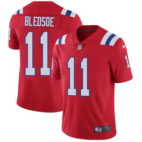 Nike New England Patriots 11 Drew Bledsoe Red Alternate Mens Stitched Nfl Vapor Untouchable Limited Jersey