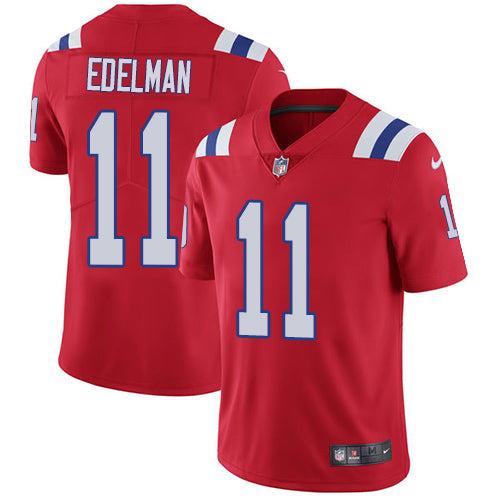 Nike New England Patriots 11 Julian Edelman Red Alternate Mens Stitched Nfl Vapor Untouchable Limited Jersey