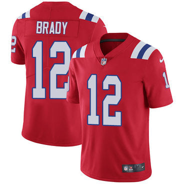Nike New England Patriots 12 Tom Brady Red Alternate Mens Stitched Nfl Vapor Untouchable Limited Jersey