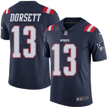Nike New England Patriots 13 Phillip Dorsett Navy Blue Mens Stitched Nfl Limited Rush Jersey