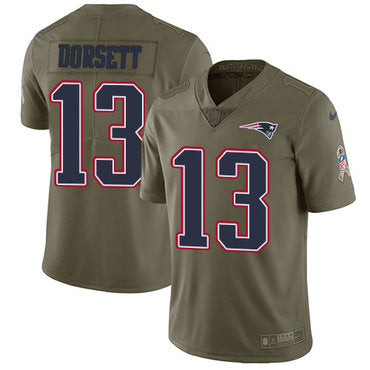 Nike New England Patriots 13 Phillip Dorsett Olive Mens Stitched Nfl Limited 2017 Salute To Service Jersey