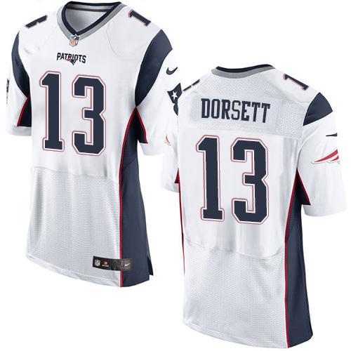 Nike New England Patriots 13 Phillip Dorsett White Mens Stitched Nfl Elite Jersey