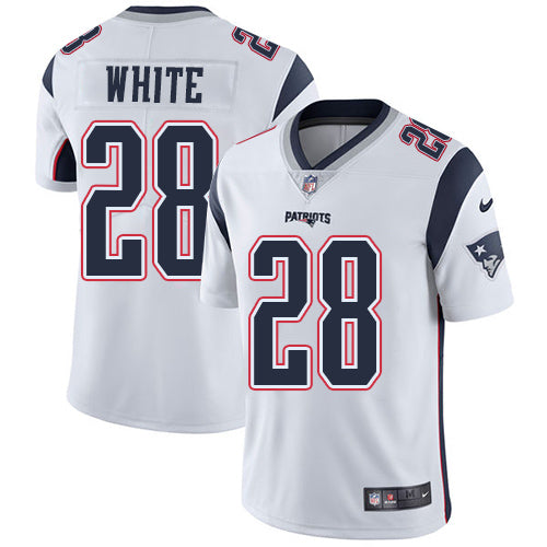 Nike New England Patriots 28 James White White Mens Stitched Nfl Vapor Untouchable Limited Jersey