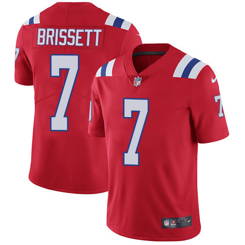 Nike New England Patriots 7 Jacoby Brissett Red Alternate Mens Stitched Nfl Vapor Untouchable Limited Jersey