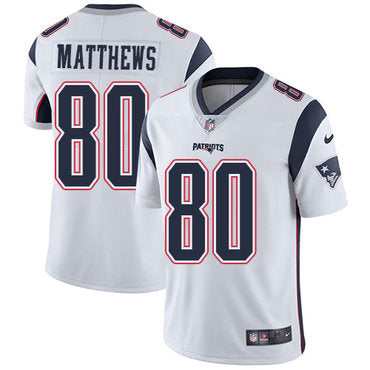 Nike New England Patriots 80 Jordan Matthews White Mens Stitched Nfl Vapor Untouchable Limited Jersey