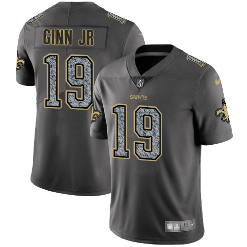 Nike New Orleans Saints 19 Ted Ginn Jr Gray Static Mens Nfl Vapor Untouchable Game Jersey