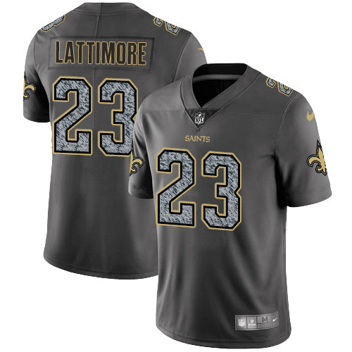 Nike New Orleans Saints 23 Marshon Lattimore Gray Static Mens Nfl Vapor Untouchable Game Jersey