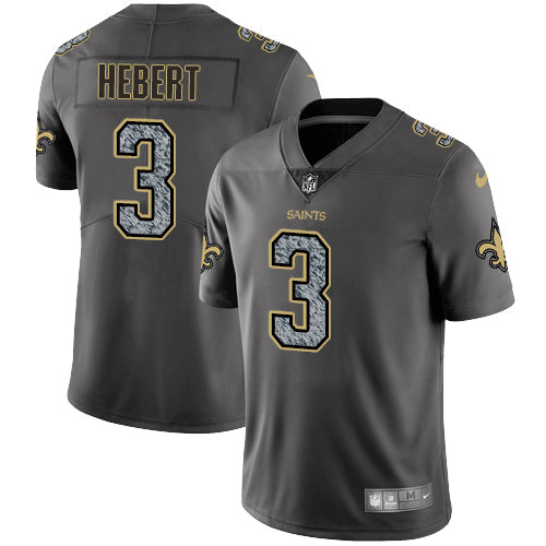Nike New Orleans Saints 3 Bobby Hebert Gray Static Mens Nfl Vapor Untouchable Game Jersey