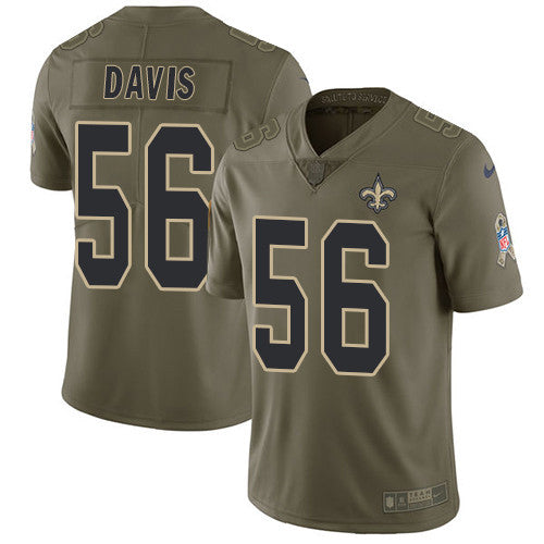 Nike New Orleans Saints 56 Demario Davis Olive Mens Stitched Nfl Limited 2017 Salute To Service Jersey