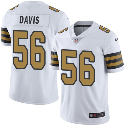 Nike New Orleans Saints 56 Demario Davis White Mens Stitched Nfl Limited Rush Jersey