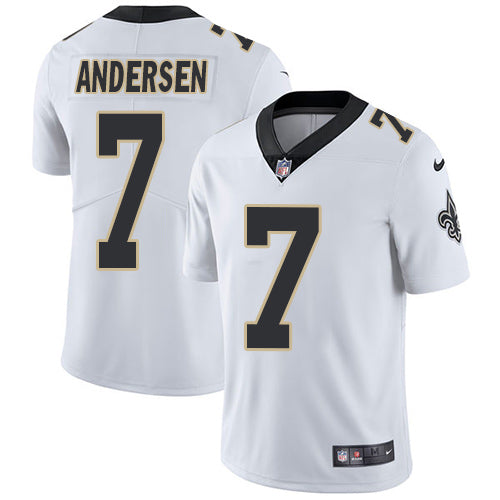 Nike New Orleans Saints 7 Morten Andersen White Mens Stitched Nfl Vapor Untouchable Limited Jersey