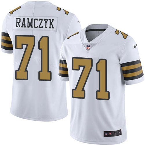 Nike New Orleans Saints 71 Ryan Ramczyk White Mens Stitched Nfl Limited Rush Jersey