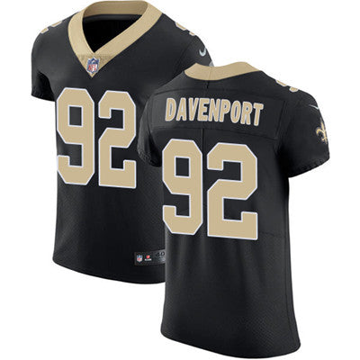 Nike New Orleans Saints 92 Marcus Davenport Black Team Color Mens Stitched Nfl Vapor Untouchable Elite Jersey