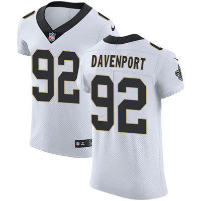 Nike New Orleans Saints 92 Marcus Davenport White Mens Stitched Nfl Vapor Untouchable Elite Jersey