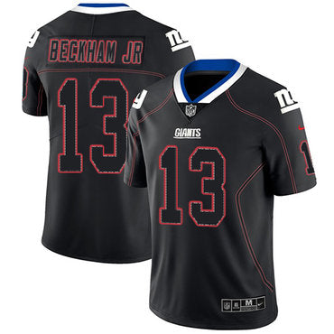 Nike New York Giants 13 Odell Beckham Jr Lights Out Black Mens Stitched Nfl Limited Rush Jersey