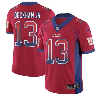 Nike New York Giants 13 Odell Beckham Jr Red Alternate Mens Stitched Nfl Limited Rush Drift Fashion Jersey