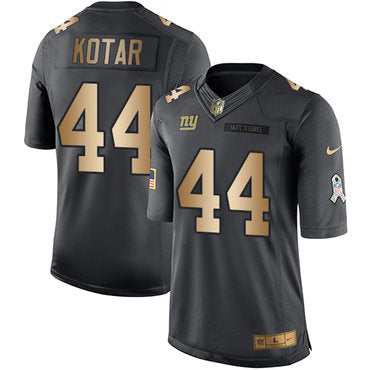 Nike New York Giants 44 Doug Kotar Black Mens Stitched Nfl Limited Gold Salute To Service Jersey