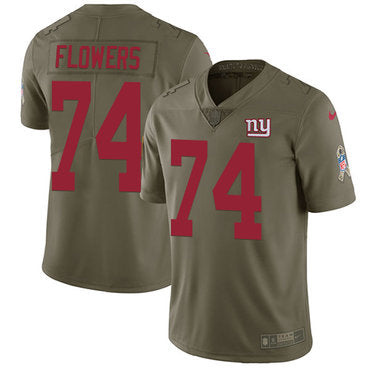 Nike New York Giants 74 Ereck Flowers Olive Mens Stitched Nfl Limited 2017 Salute To Service Jersey