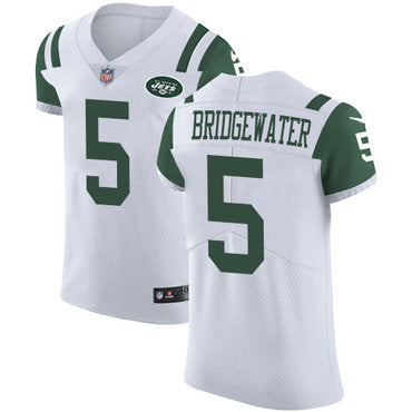 Nike New York Jets 5 Teddy Bridgewater White Mens Stitched Nfl Vapor Untouchable Elite Jersey