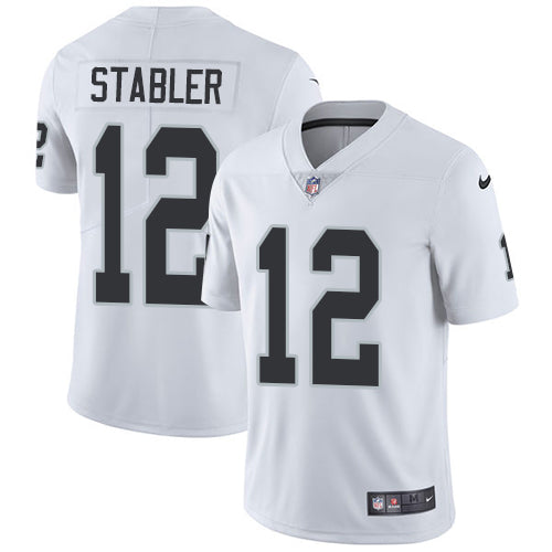 Nike Oakland Raiders 12 Kenny Stabler White Mens Stitched Nfl Vapor Untouchable Limited Jersey
