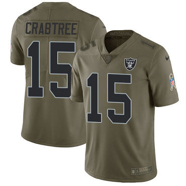 Nike Oakland Raiders 15 Michael Crabtree Olive Mens Stitched Nfl Limited 2017 Salute To Service Jersey