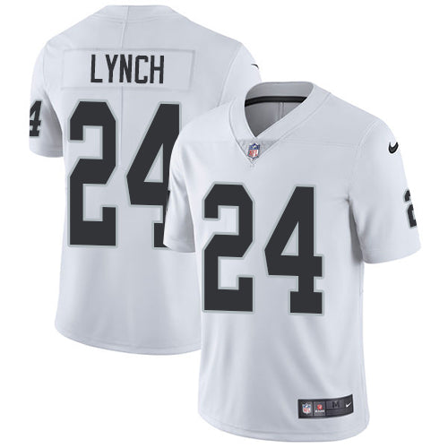 Nike Oakland Raiders 24 Marshawn Lynch White Mens Stitched Nfl Vapor Untouchable Limited Jersey