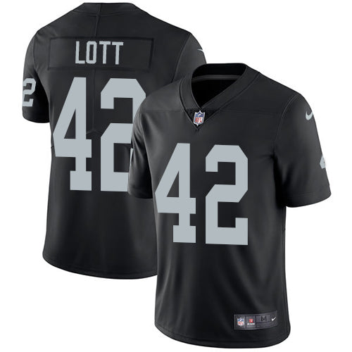 Nike Oakland Raiders 42 Ronnie Lott Black Team Color Mens Stitched Nfl Vapor Untouchable Limited Jersey