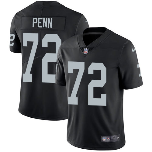 Nike Oakland Raiders 72 Donald Penn Black Team Color Mens Stitched Nfl Vapor Untouchable Limited Jersey
