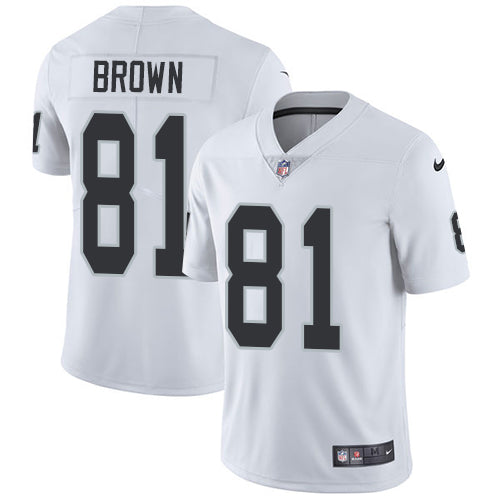 Nike Oakland Raiders 81 Tim Brown White Mens Stitched Nfl Vapor Untouchable Limited Jersey